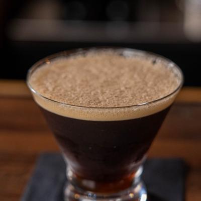 Espresso Martini cocktail, closeup.