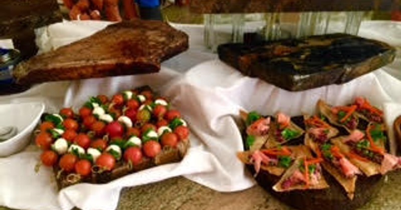 Appetizer boards on a table