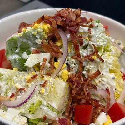 A closeup on a salad.