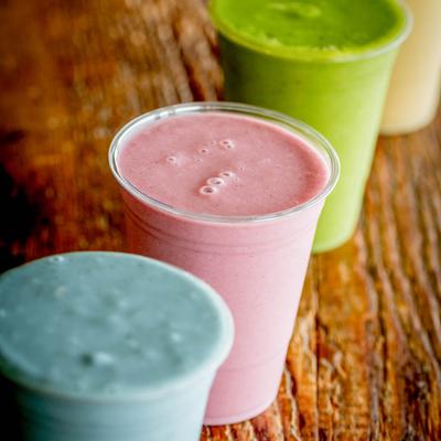Assorted smoothies.