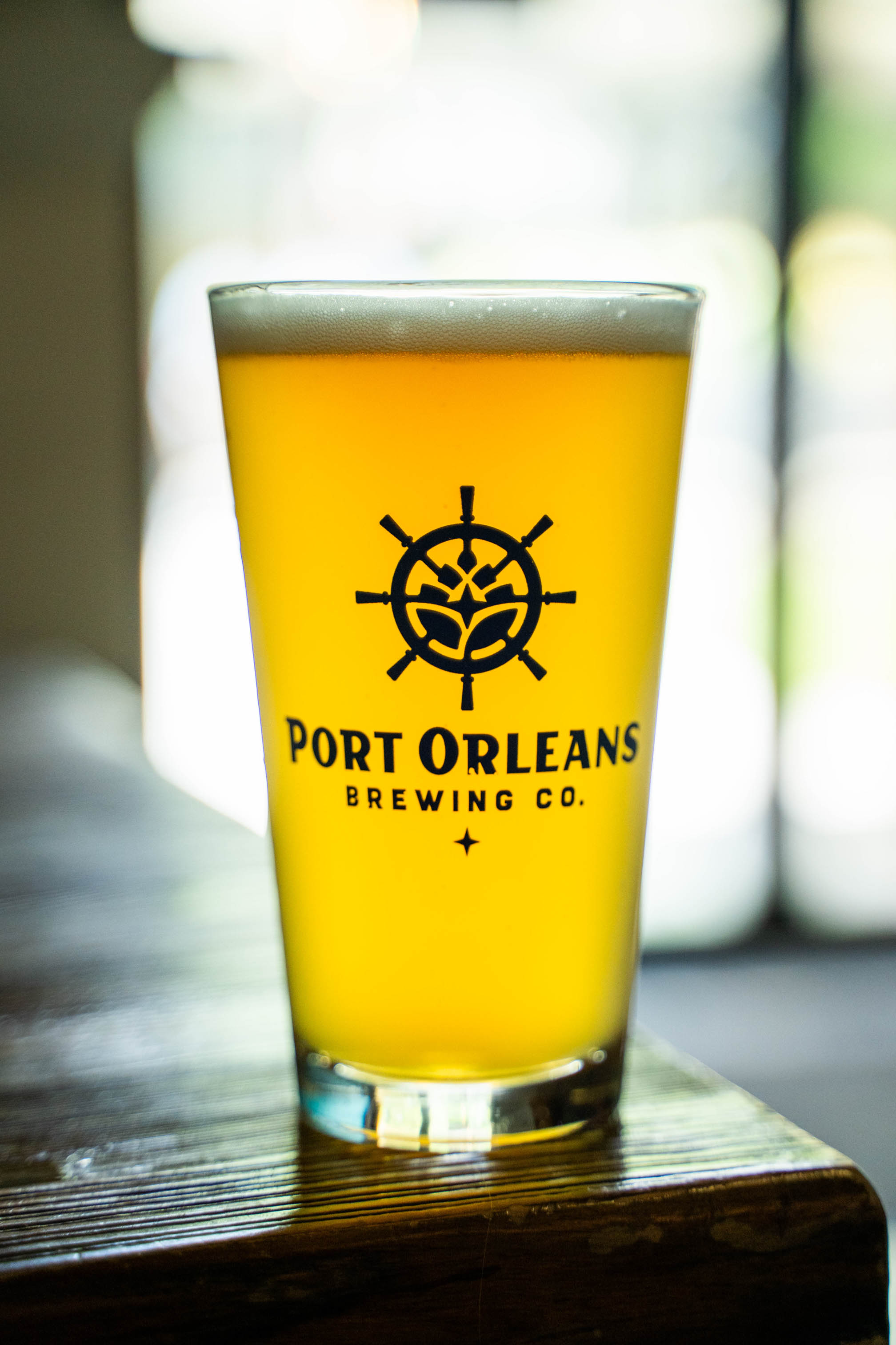 Draft beer, side view