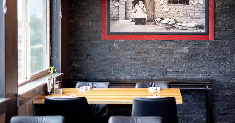 A diner place, tables and chairs