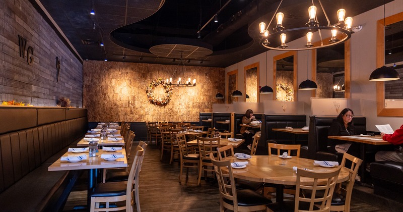 Restaurant interior, dining area with dining tables