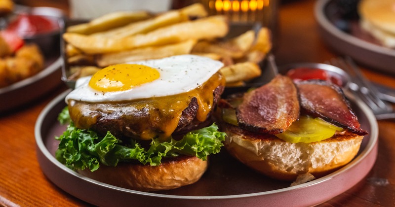 Wagyu house blend burger with fries