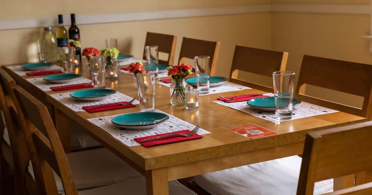 Dining table ready for guests