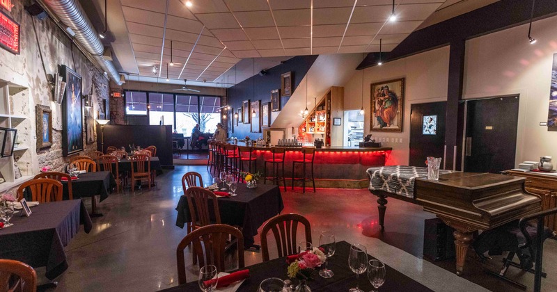 Interior, wide view, dining area