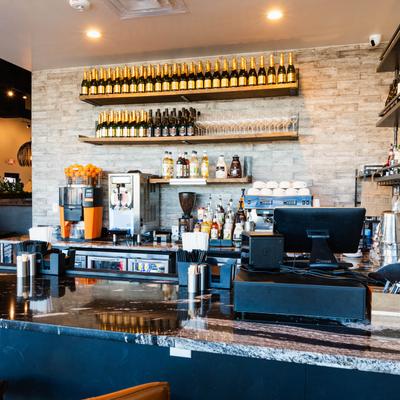 Interior, bar counter.