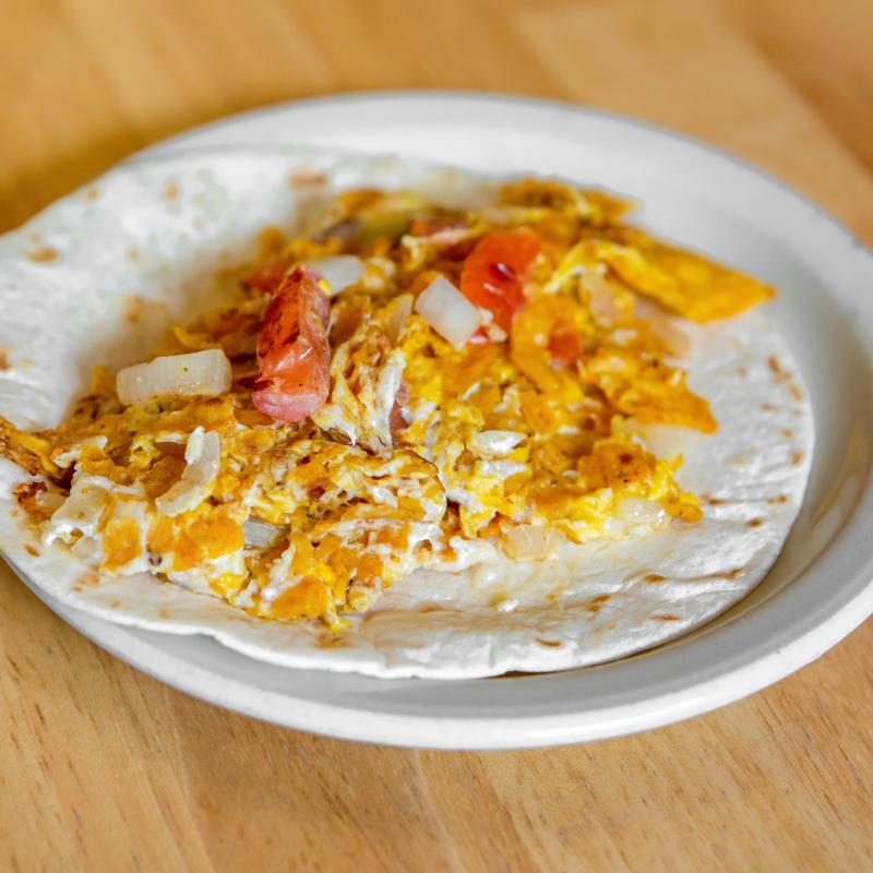 Migas with Tomatoes, Onions