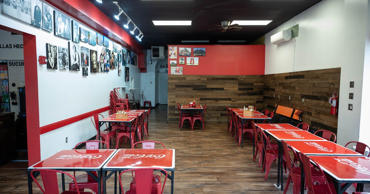 Interior, seating area with tables and chairs