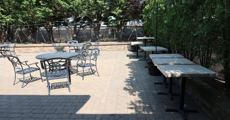 Patio with tables and chairs