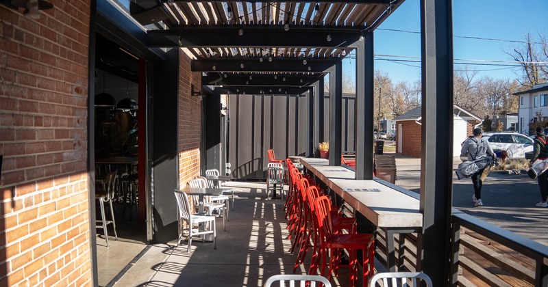 Exterior, covered patio, seating area