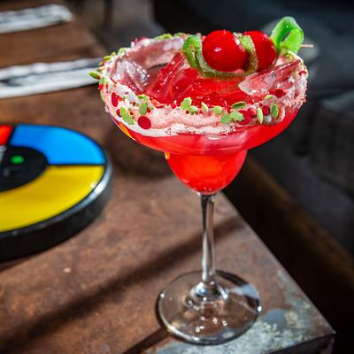 Merry & Spice red cocktail close up