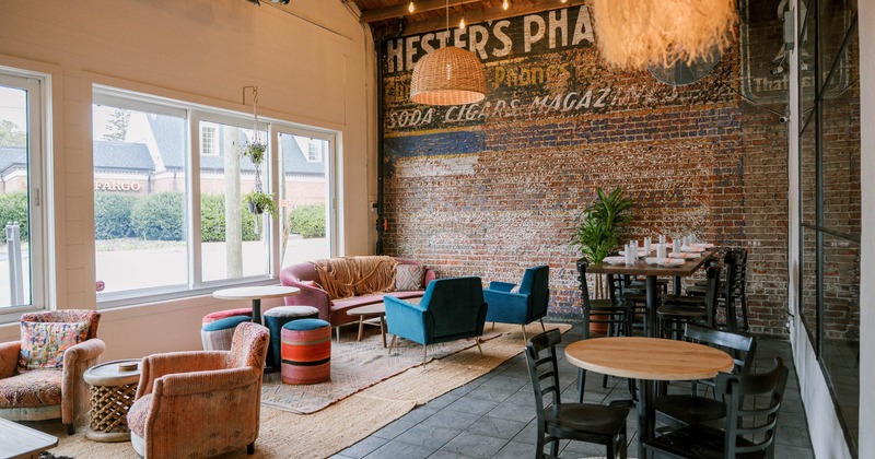 Interior, a cozy corner near the windows