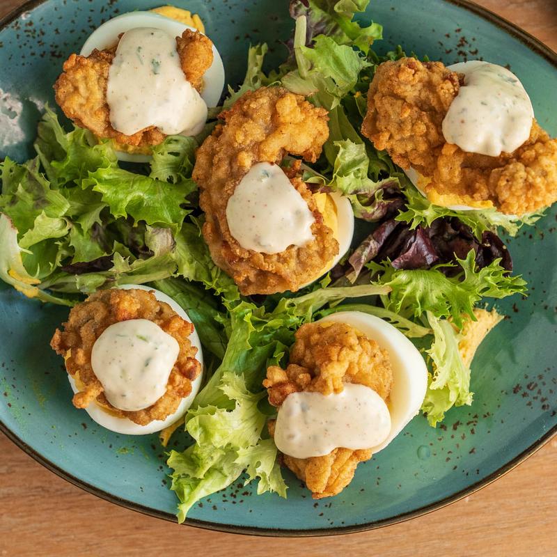 Deviled Eggs with Fried Oysters photo
