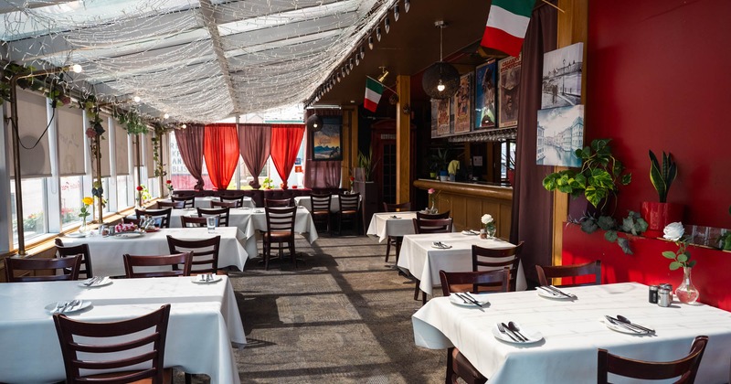 Interior, spacious and bright dining area