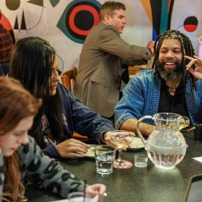 Guests smiling.