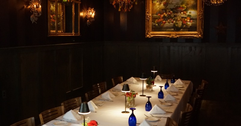 Interior, separate room with a long table