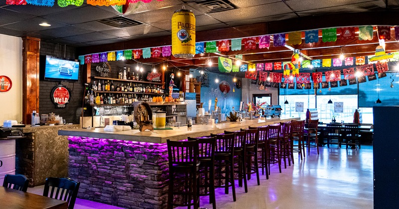 Mexican style interior design, bar area