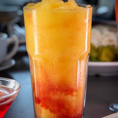 Mango strawberry smoothie.