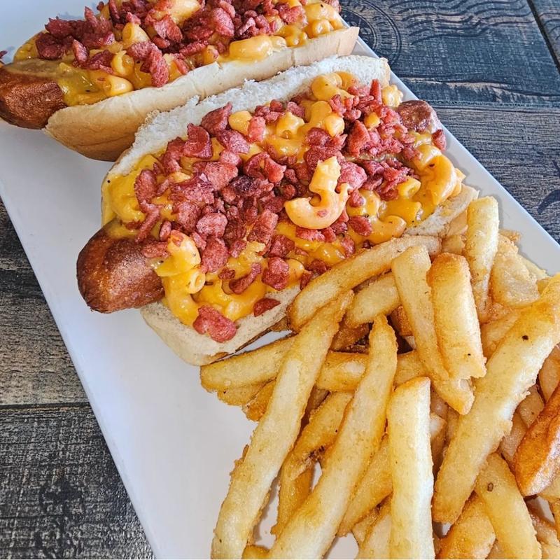 2 Vegan Mac Attack Hot Dogs photo