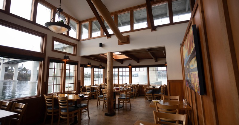 Seating area, large space with lots of windows