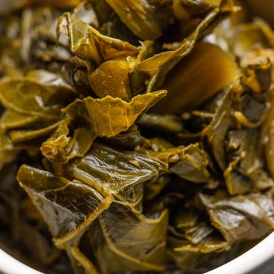 Collard greens, close-up.