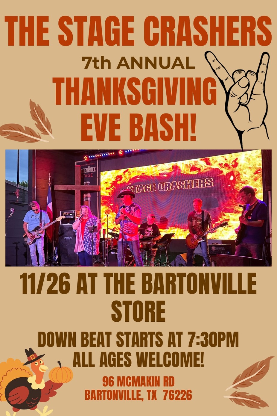 7th Annual Thanksgiving Eve Bash with Stagecrashers event photo