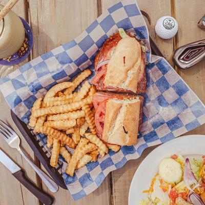 Italian sandwich, top view