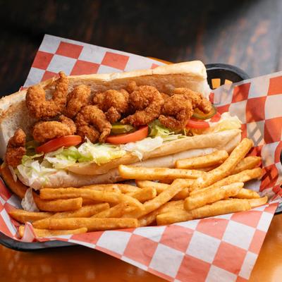 po boy shrimp cajun seafood roanoke texas.