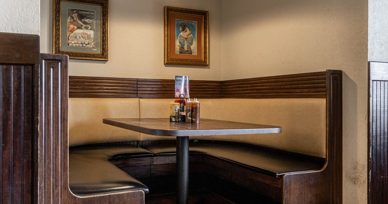 Interior, booths with table
