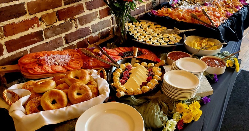 Diner area, view from bar to entrance