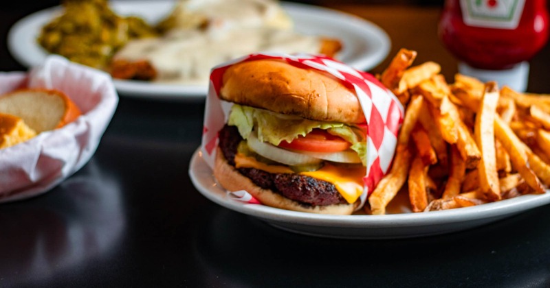 Cheeseburger and fries