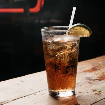 Cocktail served with straw