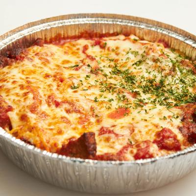 Baked pasta dish.