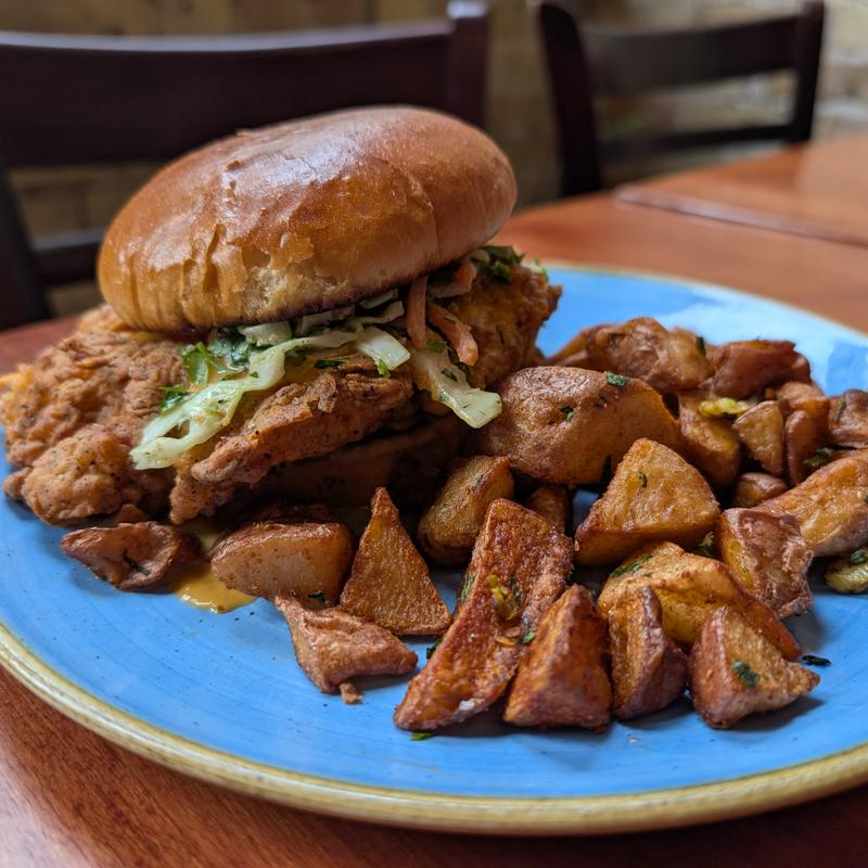 Thai Peanut Fried Chicken Sandwich 🥜🔥🍔 photo