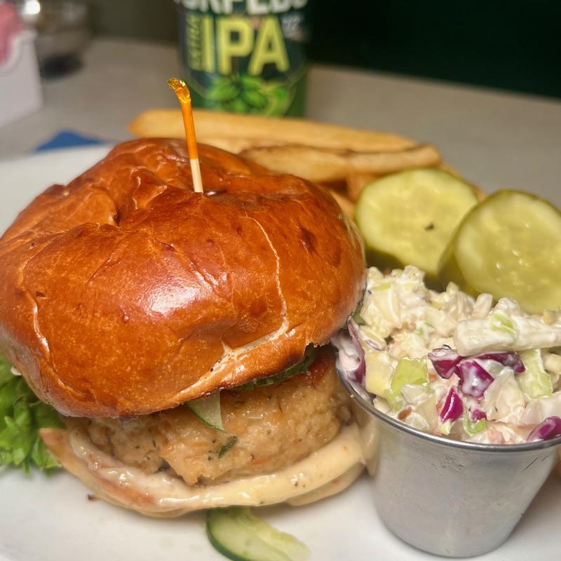 menu item 32 of 34, EJ’s House Made Salmon Burger*