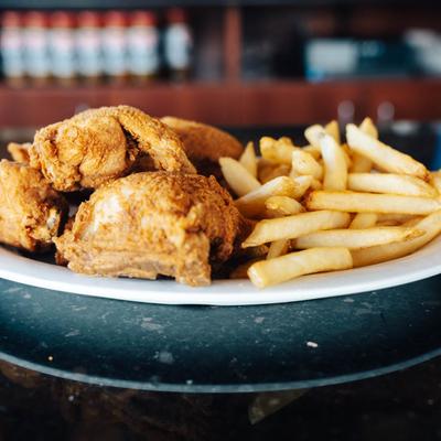 Fried chicken and fries