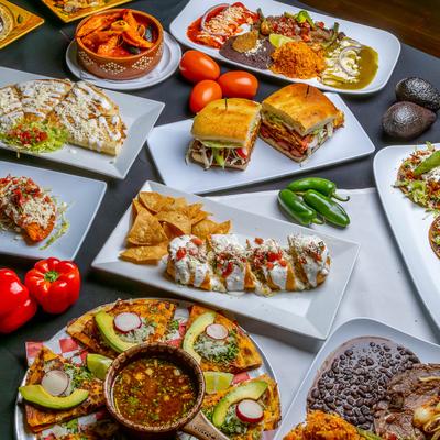 Various food on the table.