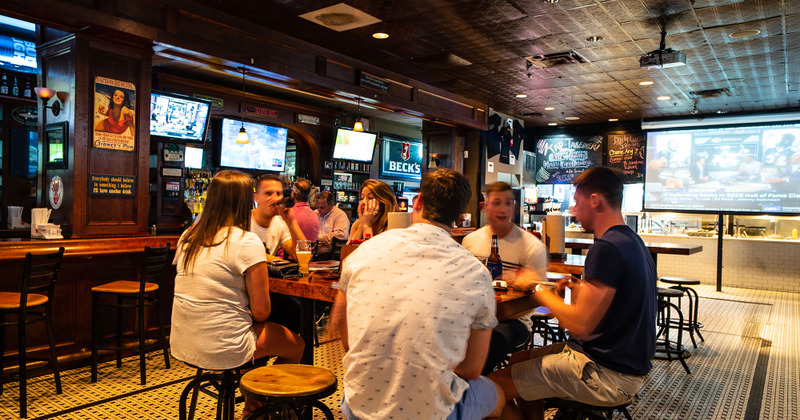Interior, guests enjoying drinks