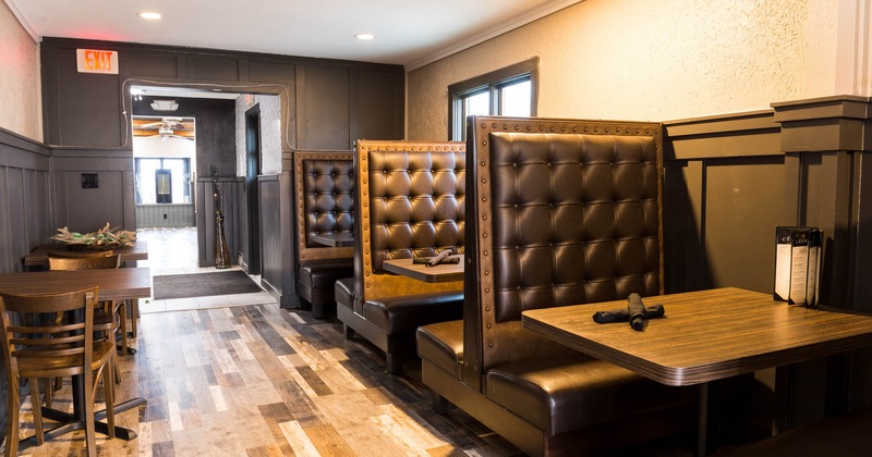 Interior, dining booths