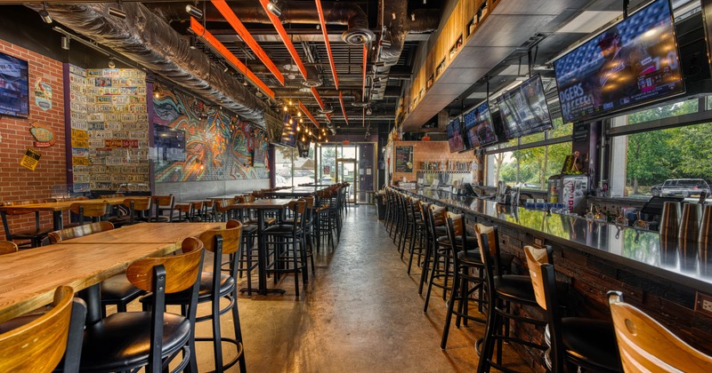 Interior, bar and dining area
