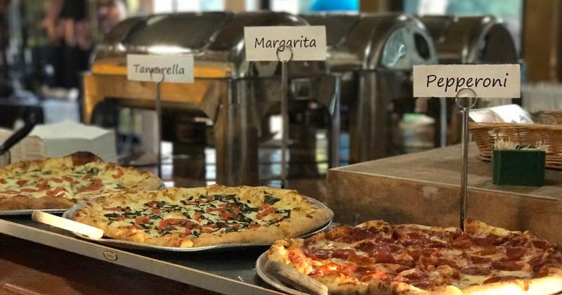 Margarita, Pepperoni and Tamarella pizzas