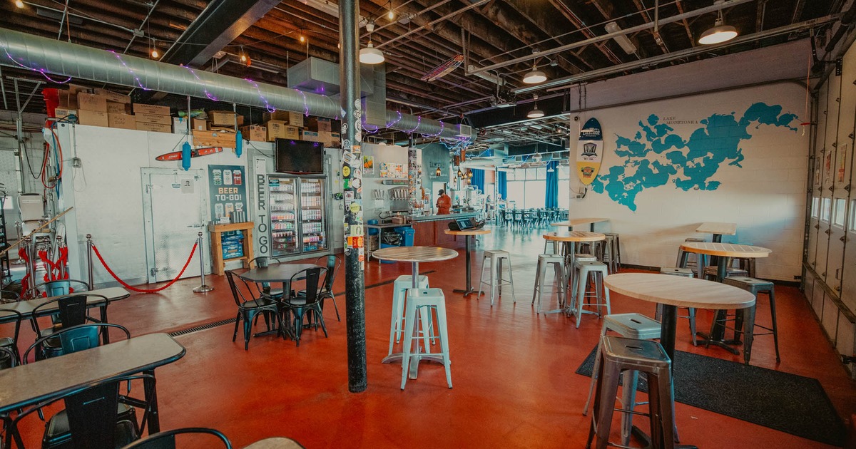 Interior seating area with chairs and tables