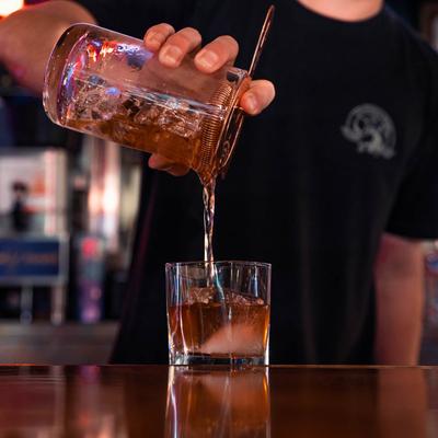 Bartender making a cocktail