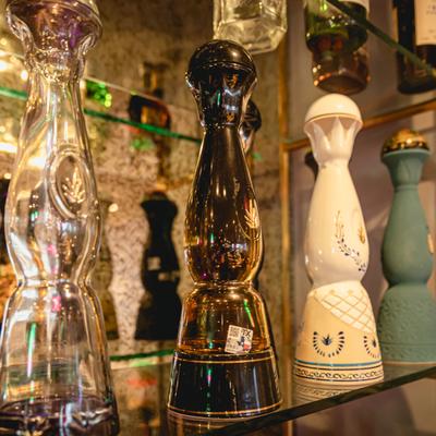 Various decorative bottles.