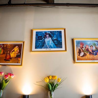 Decorative art and flowers.