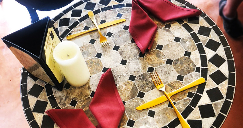 Table ready for guests closeup