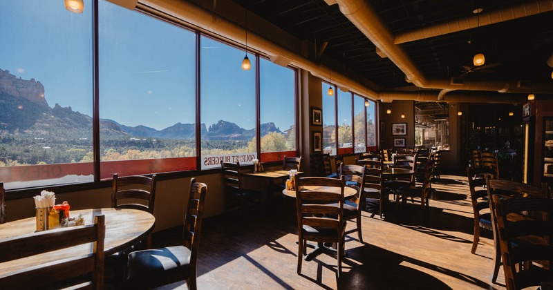 Interior, tables, chairs, windows