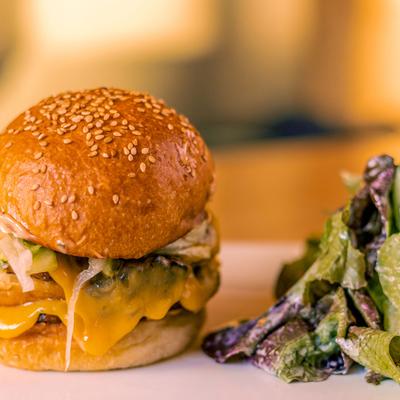 Big Jack burger with a green salad