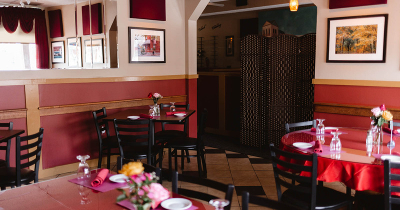 Interior, guest tables and chairs